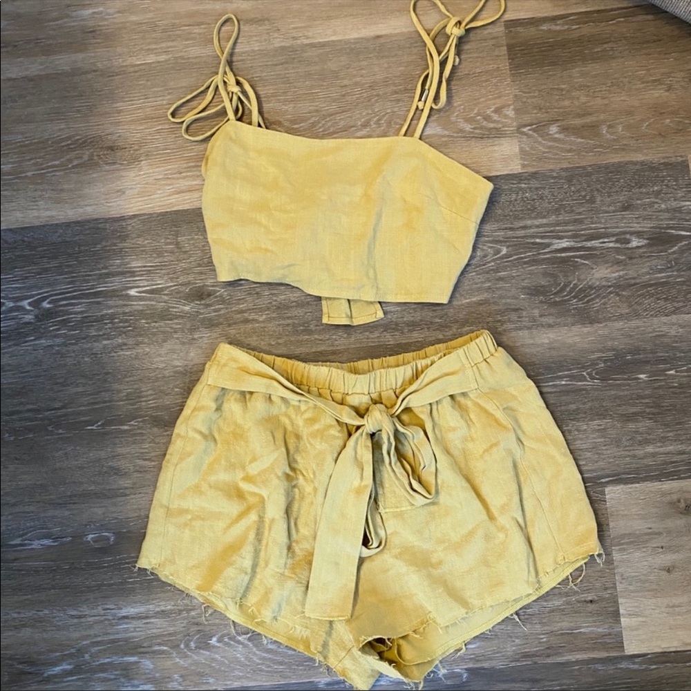 Grey Bandit shorts and cami set